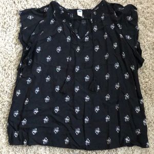 Black shirt with flowers